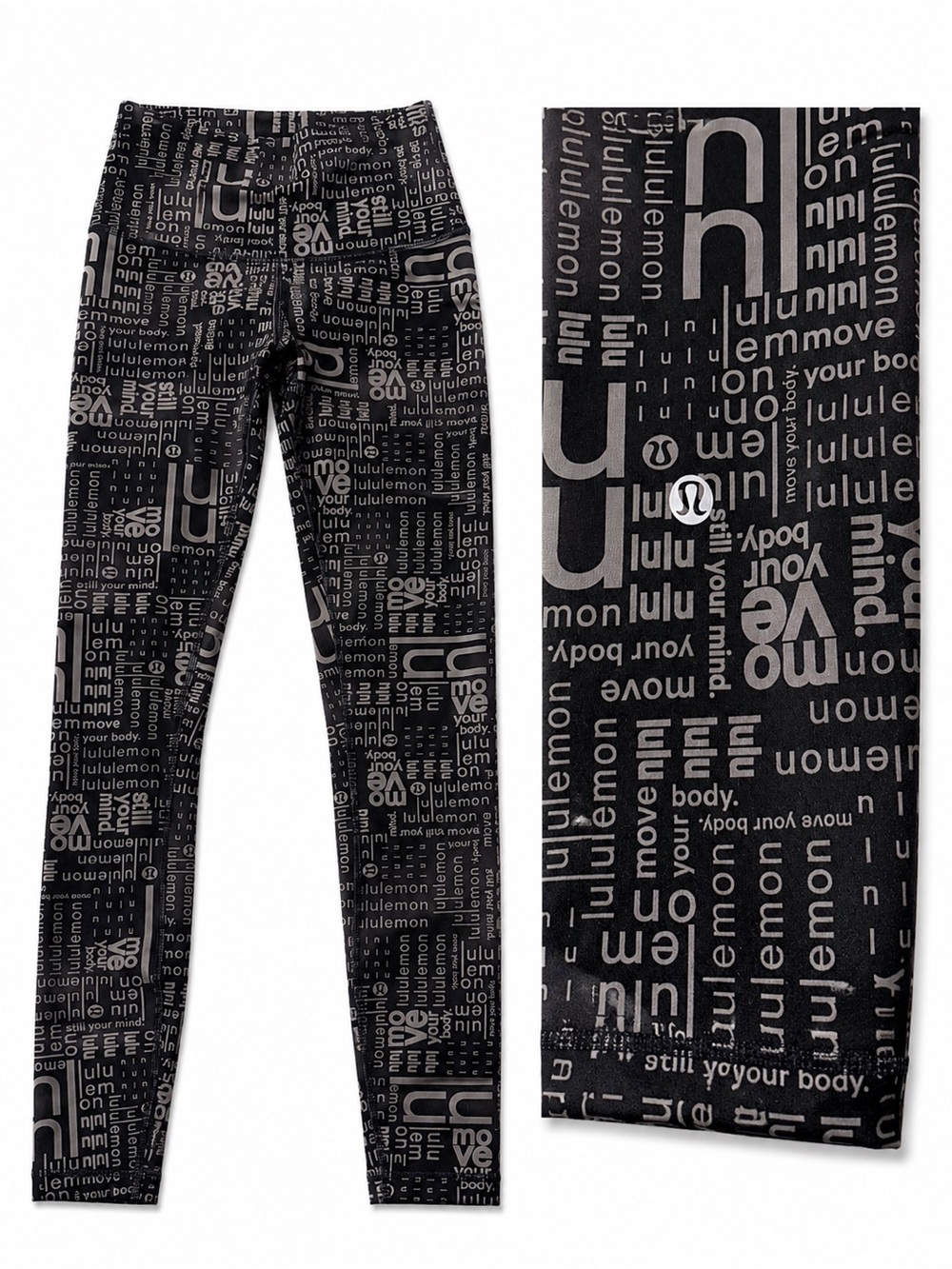 Lululemon “Still Your Mind, Move Your Body” Printed Leggings